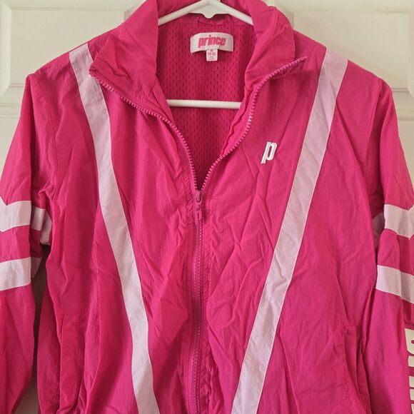 Prince Jacket Girls Size 10/12 Pink Track Jacket Full Zip Baseline Windbreaker - Picture 8 of 9